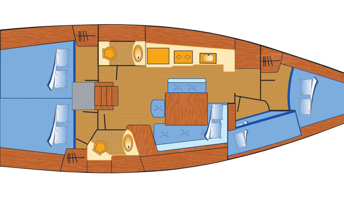 Piano della barca Oceanis 43