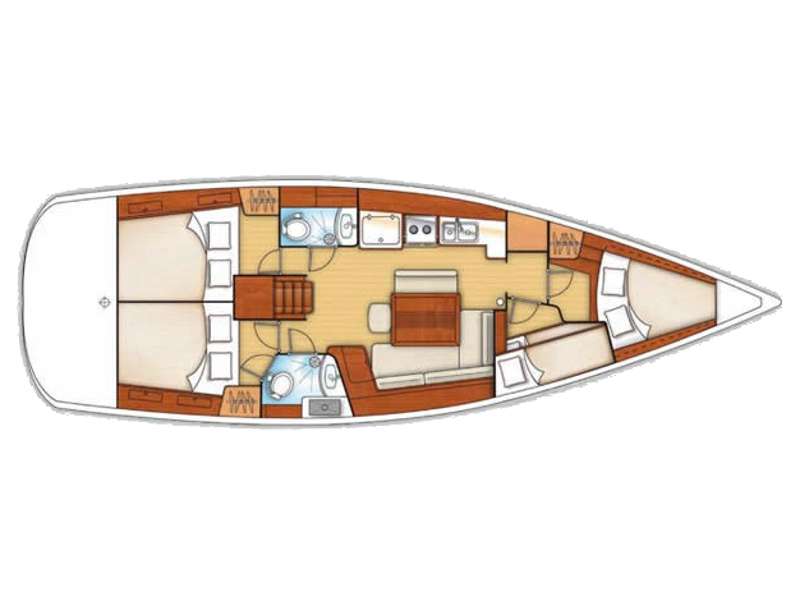 Distribución del barco Oceanis 43