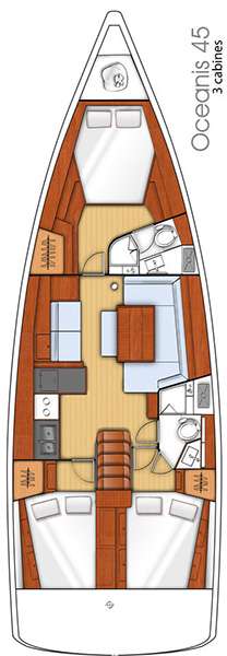 Piano della barca Oceanis 45