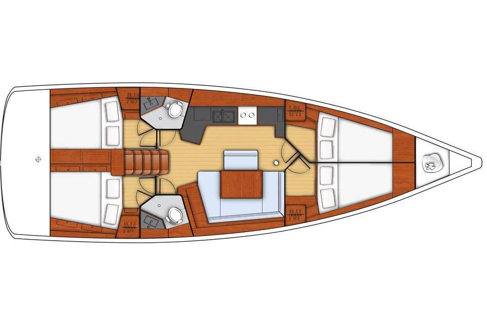 Layout of the boat Oceanis 45