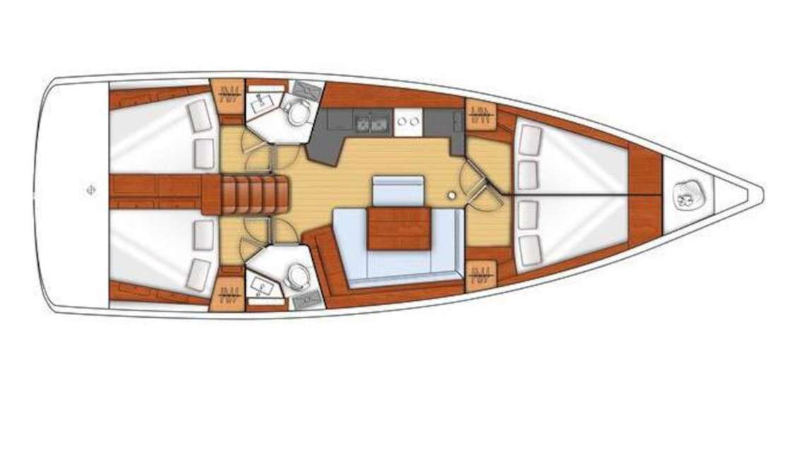 Distribución del barco Oceanis 45