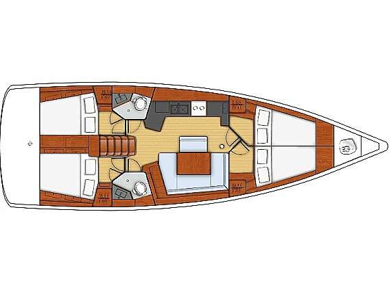 Distribución del barco Oceanis 45