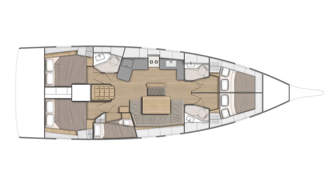 Distribución del barco Oceanis 46.1