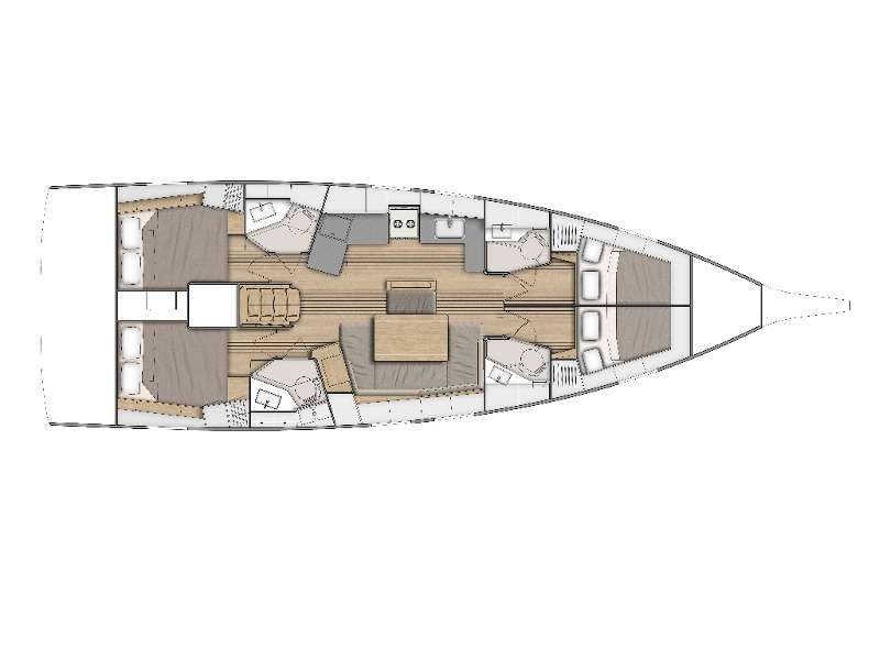 Distribución del barco Oceanis 46.1