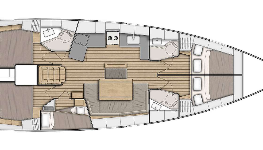 Distribución del barco Oceanis 46.1