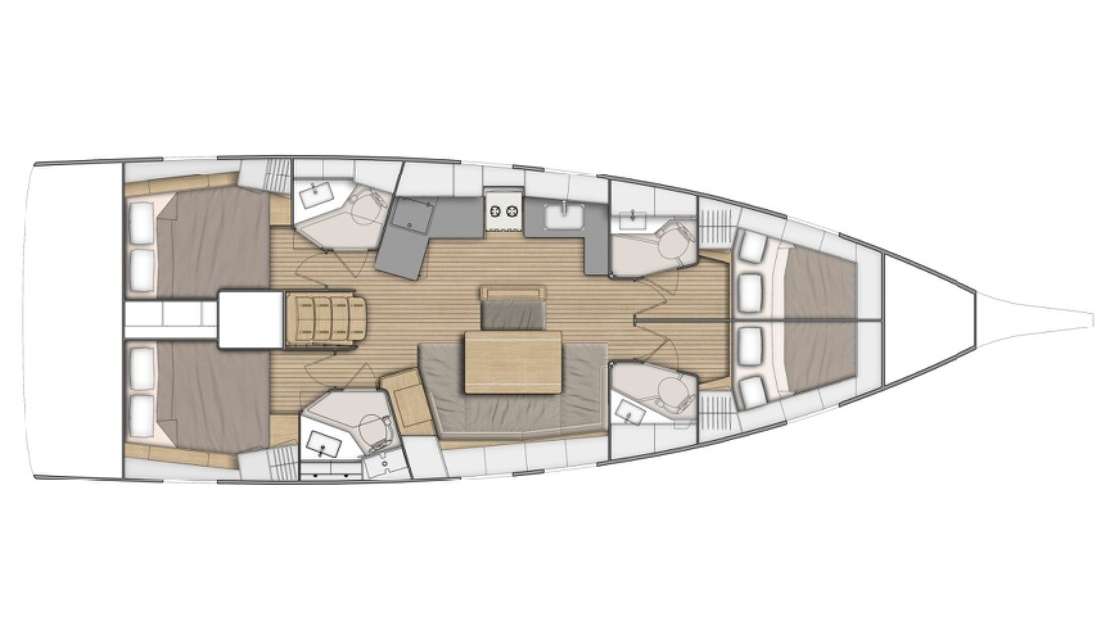 Distribución del barco Oceanis 46.1
