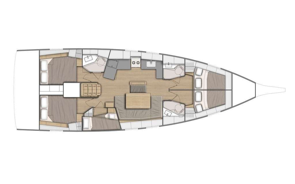 Layout of the boat Oceanis 46.1