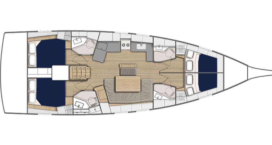 Piano della barca Oceanis 46.1
