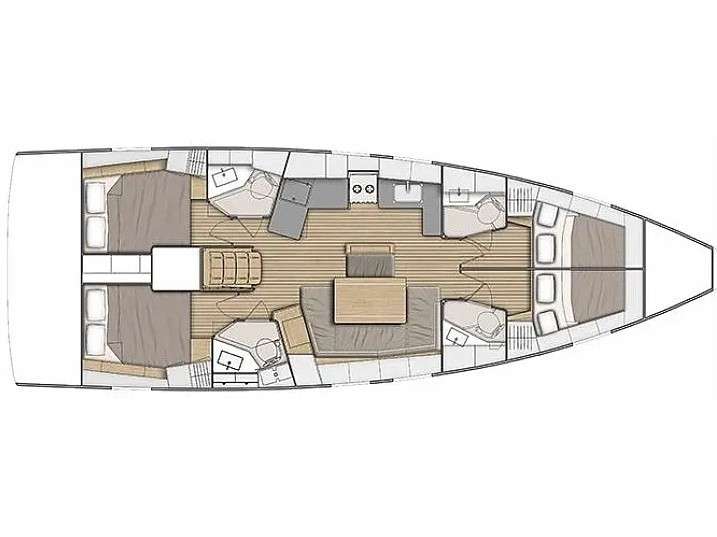 План яхты Oceanis 46.1