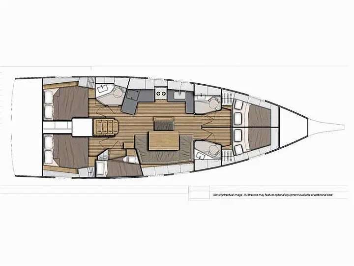 Distribución del barco Oceanis 46.1