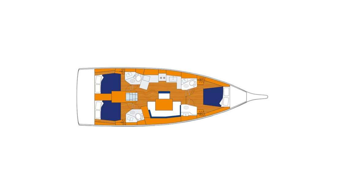 Layout of the boat Oceanis 46