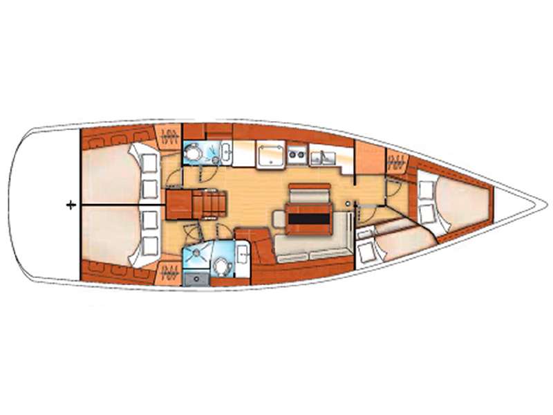 Layout of the boat Oceanis 46