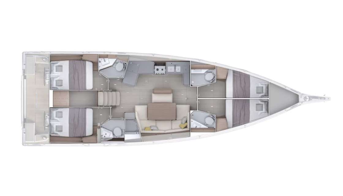 Piano della barca Oceanis 47