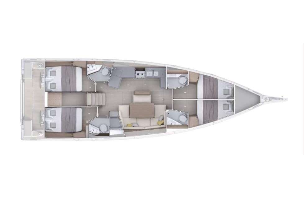 Distribución del barco Oceanis 47
