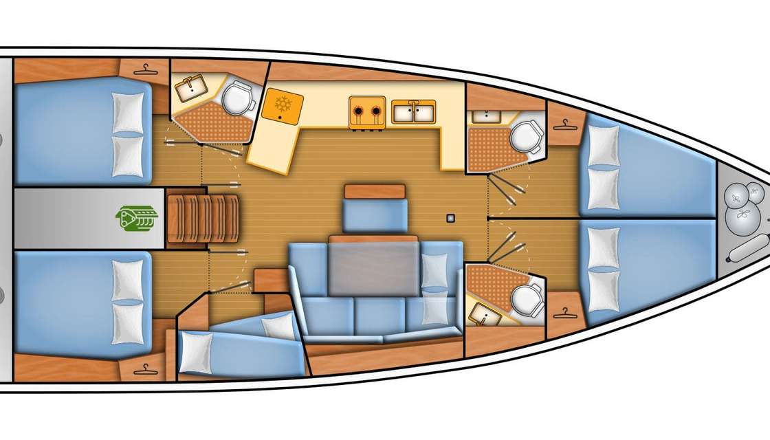 Piano della barca Oceanis 47