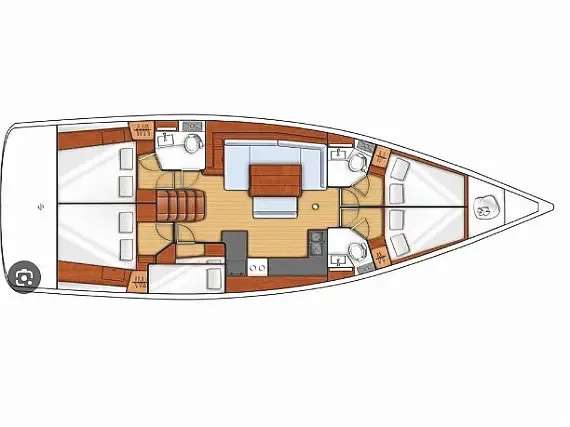 Distribución del barco Oceanis 48