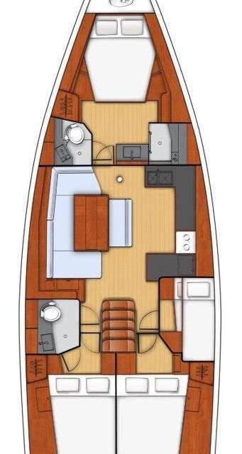 Layout of the boat Oceanis 48