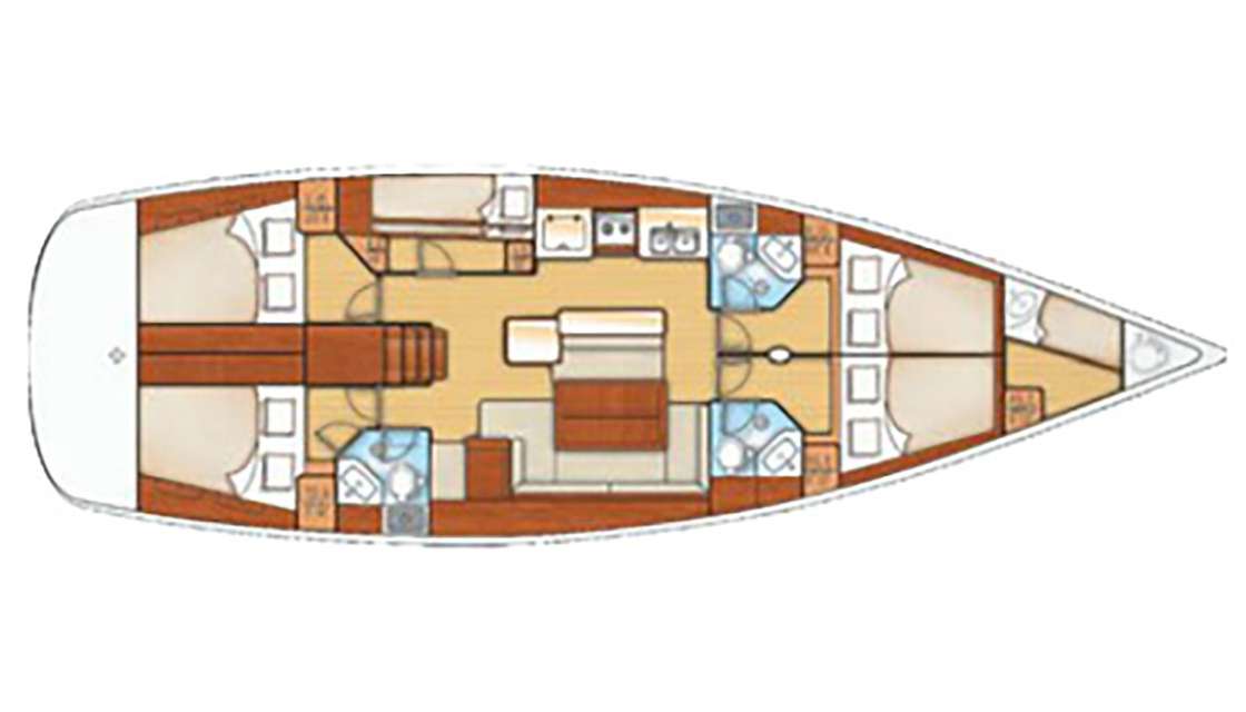 Layout of the boat Oceanis 50