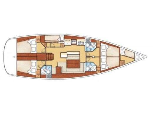 Distribución del barco Oceanis 50 Family