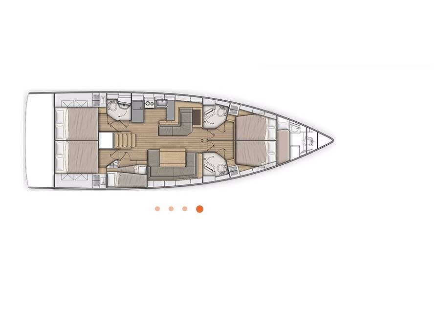 Distribución del barco Oceanis 51.1
