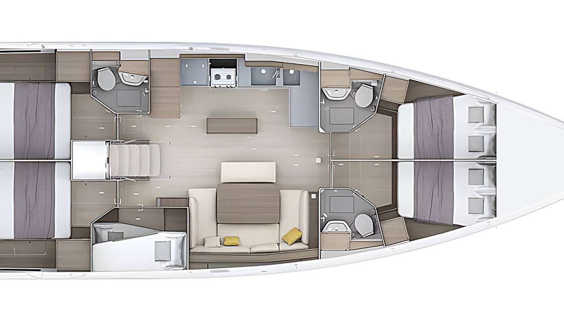 Distribución del barco Oceanis 52