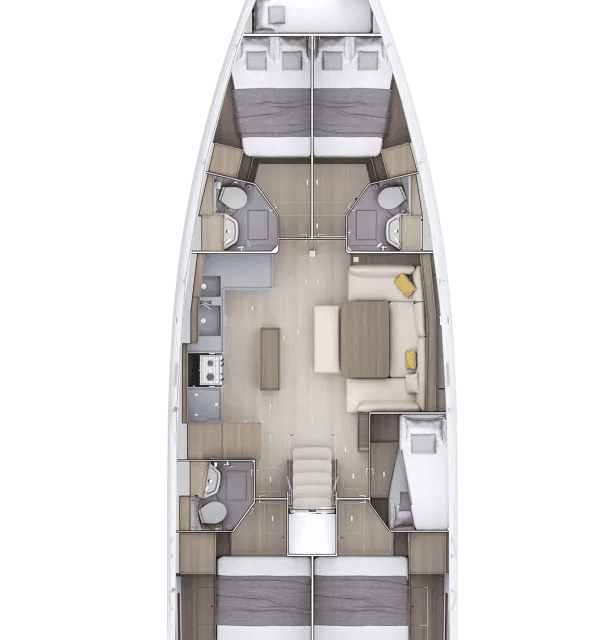 План яхты Oceanis 52