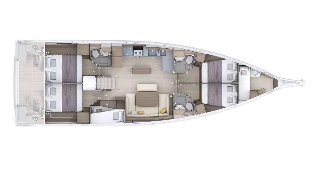 Piano della barca Oceanis 52