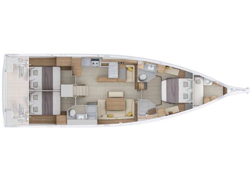 План яхты Oceanis 52