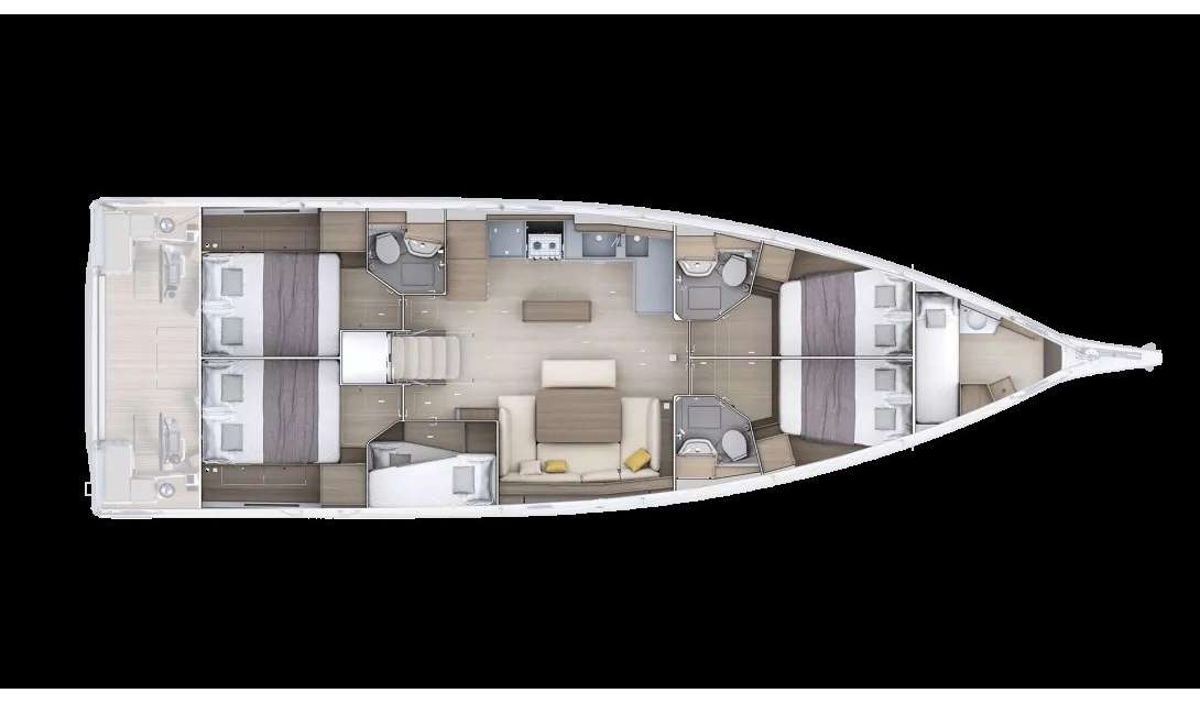 Piano della barca Oceanis 52