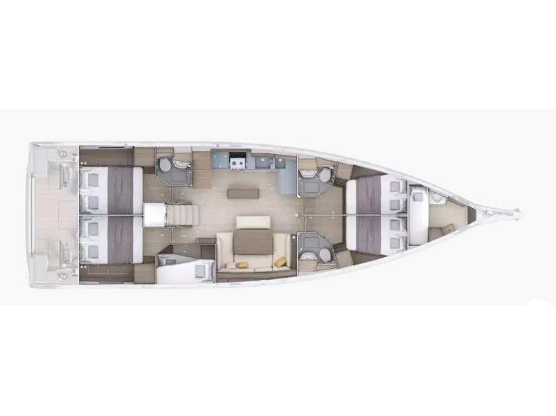 Layout of the boat Oceanis 52