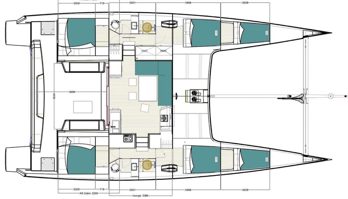 Distribución del barco ORC 57