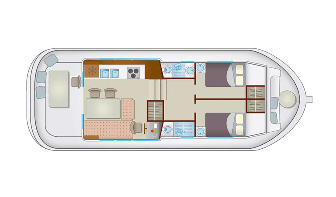 План яхты Pénichette Comfort 4/6 Pers