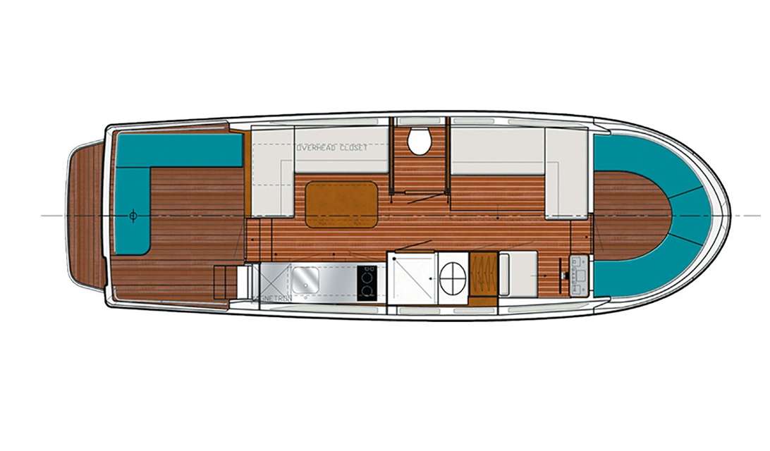 Distribución del barco Pénichette Premium+ 2/4 Pers