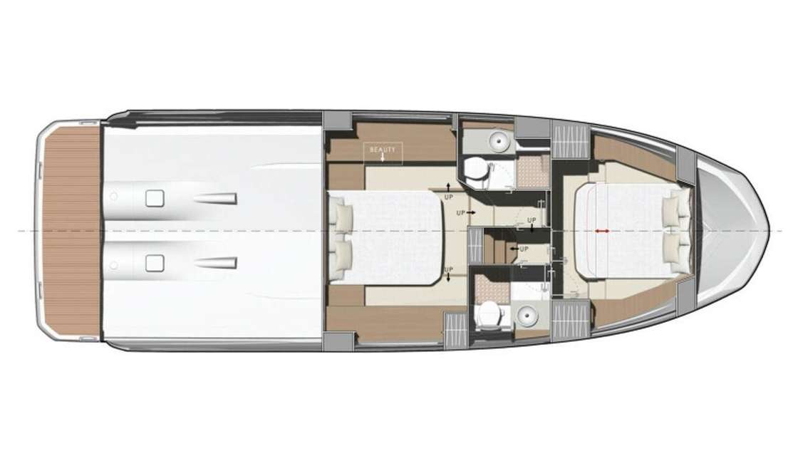 Layout of the boat Prestige 420 S