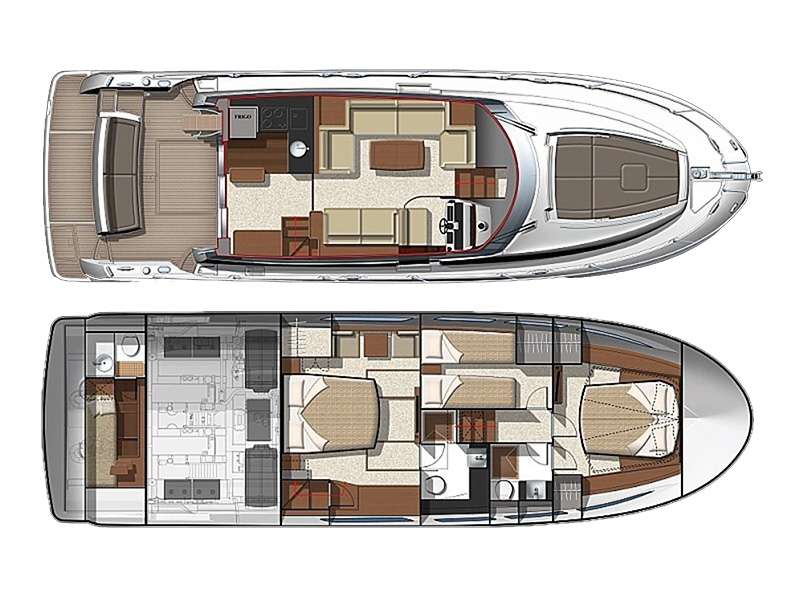 Layout of the boat Prestige 520