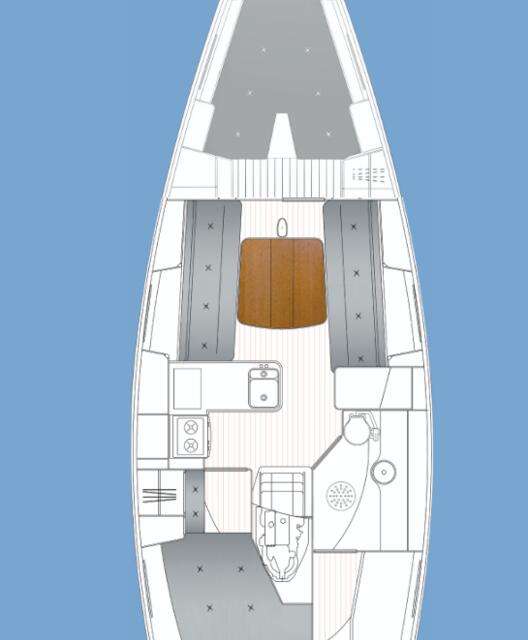 Layout of the boat Saare 38.2