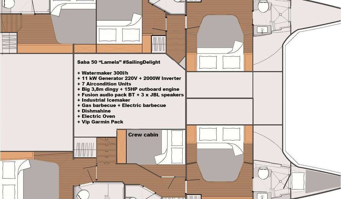 Layout of the boat Saba 50