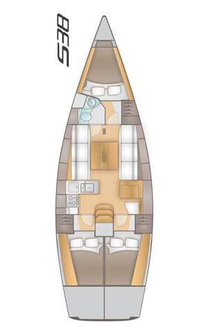 Layout of the boat Salona 38