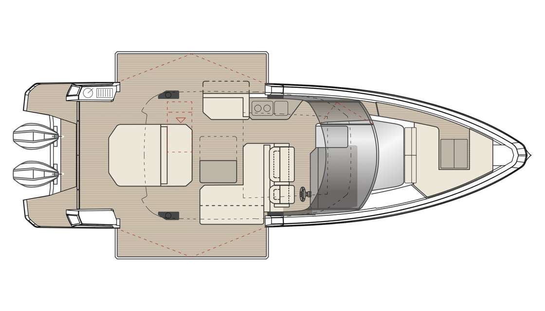 Layout of the boat Saxdor 400 GTO