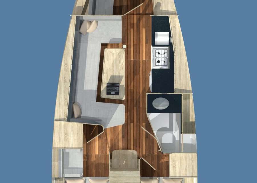 Distribución del barco Scandinavia 35