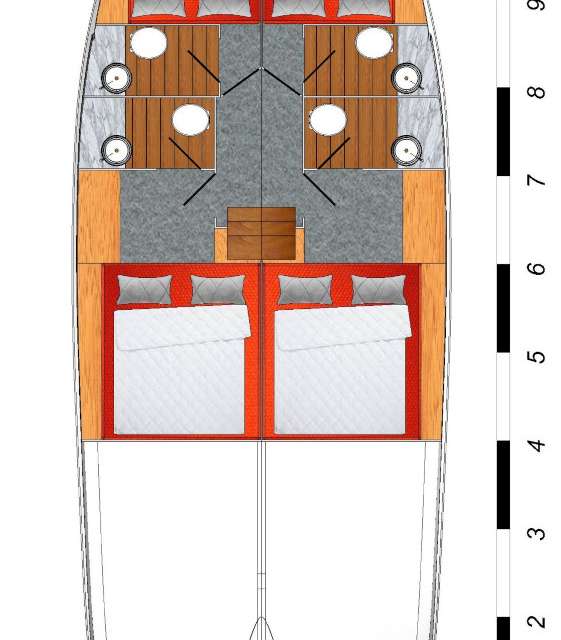 Layout of the boat Seamaster 45