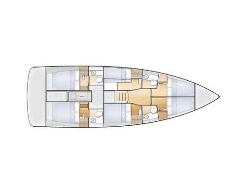 Distribución del barco Sun Loft 47