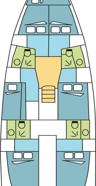 Layout of the boat Sun Loft 47