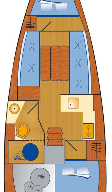 Piano della barca Sun Odyssey 349