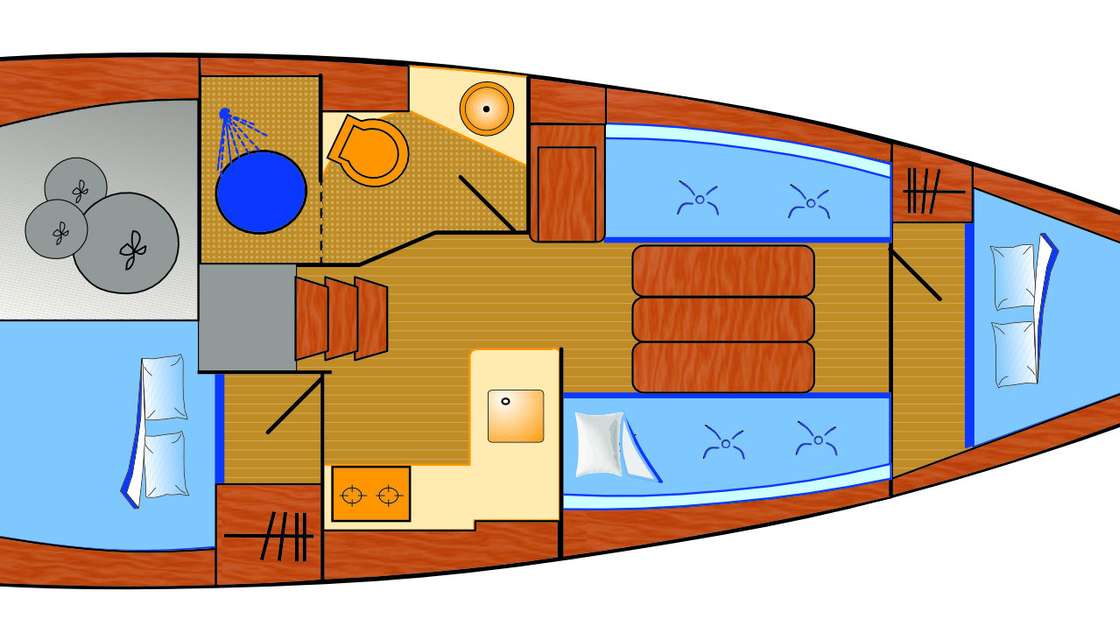 План яхты Sun Odyssey 349