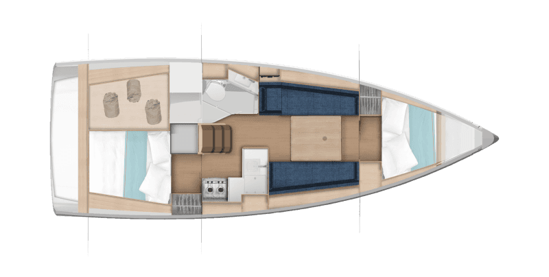 План яхты Sun Odyssey 350
