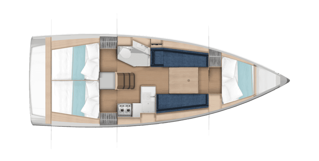 План яхты Sun Odyssey 350