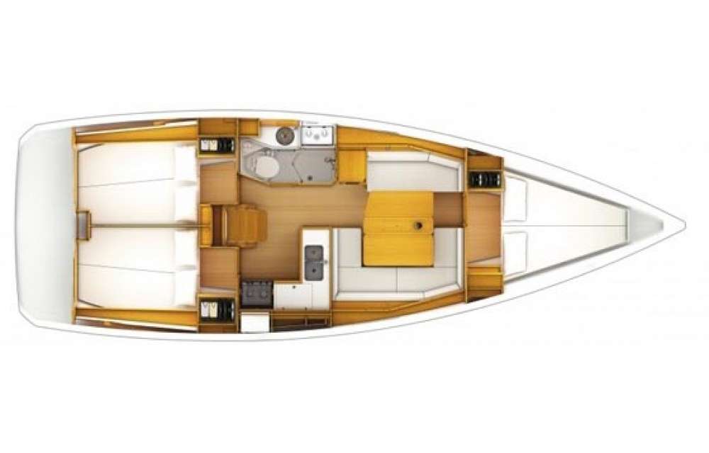 Distribución del barco Sun Odyssey 379