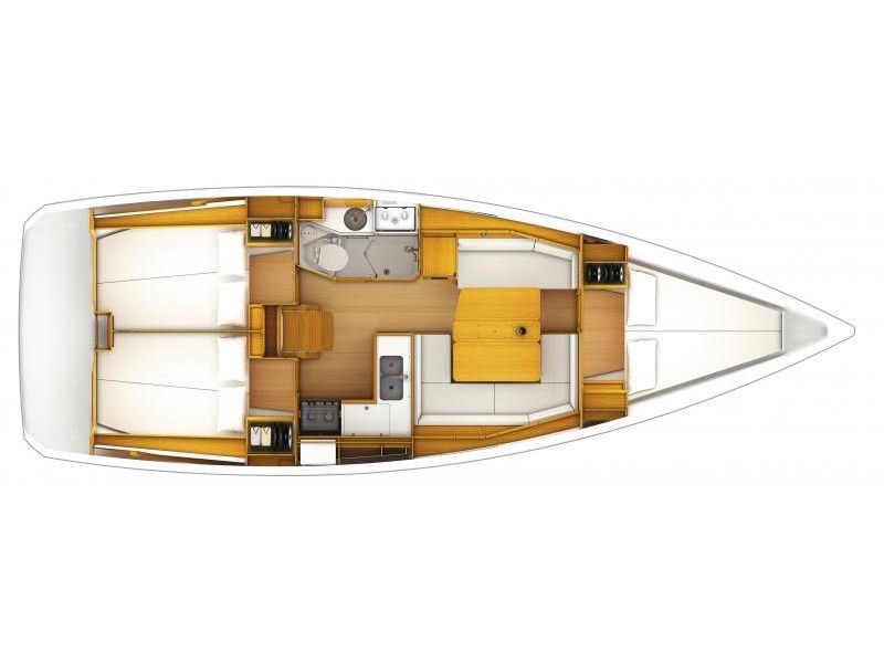 Distribución del barco Sun Odyssey 379