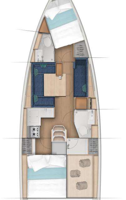 План яхты Sun Odyssey 380